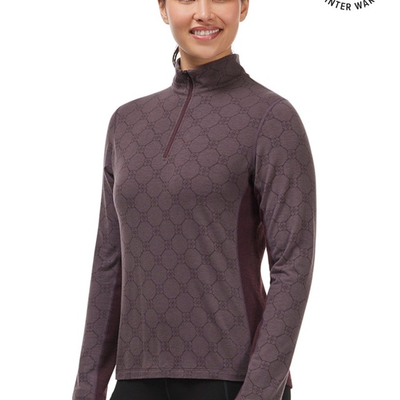 Kerrits Activewear Stable Temp Merino Wool Quarter Zip Top Size SBLACK BIT LINKS - Picture 8 of 11